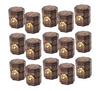 ibasenice 20 Pezzi Scatole Regalo Porta Caramelle Forma Esagonale in Carta con Finitura Legno Design Pieghevole e Decorazioni Moneta per Feste Tema Pirata e Halloween