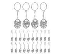 ibasenice 24 Pezzi Portachiavi Souvenir Battesimo Commemorativo Angelo Custode Vintage in Lega di Zinco Argento Organizza Chiavi e Accessori per Celebrazione Religiosa