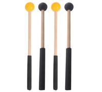 ibasenice 2paia of Wooden Rubber Drumsticks Percussion Mallets for Tongue Drums Marimba and Xylophone and Comfortable to Use for Music Enthusiasts