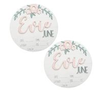 ibasenice 2pezzi Cartello Rotondo per Annuncio di Nascita in Spazio per Peso Altezza Nascita per Decorazioni Shower e Scenari Fotografici