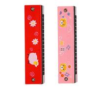 ibasenice 2pezzi Cartoon Wooden Harmonica Harmonica for Kids Design with Bear Sheep Music Toy for Parties and