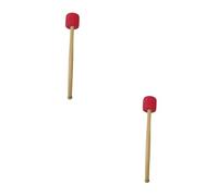 ibasenice 2pezzi Martello Per Grancassa Legno Con Testa Bacchetta Per Strumenti Percussivi Rosso Per Concerti e Band Musicali