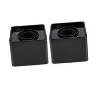 ibasenice 2pezzi Microfono Stazione Quadrata Abs Logo Bandiera Microfono Piccolo e Compatto Pratica Per Colloqui Interviste Superficie Liscia Per Adesivi Logo Personalizzato