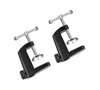 ibasenice 2pezzi Morsetto c in Lega Di Alluminio Per Lampada Da Tavolo e Microfono Supporto Fisso Resistente Pinza Metallo Nera Per Scrivania Clip Stabile e Antiscivolo