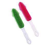 ibasenice 2pezzi Pettine Per Toelettatura Silicone Per Rimuovi e Nodini Strumento Pulizia Per Animali Domestici Da e Rosa