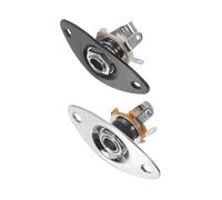 ibasenice 2pezzi Piastra Jack Ovale Per Chitarra Elettrica Presa Jack Di Ingresso e Uscita Per Pin Terminale Spina Elettrica in Metallo Accessori Per Strumenti Musicali