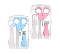 ibasenice 2sets Manicure Per Ragazzo Ragazza Ragazza Tagliaunghie Forbici e Pinzetta Custodia Inclusa Materiale Privo Di Sicuro e Delicato Per Cura Delle Unghie Dei Ragazzo Piccoli