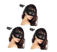 ibasenice 3 Maschera da Nera Leggero con Motivo Farfalla Maschera Faccia Plastica per Feste Costume Balli e Eventi Tema