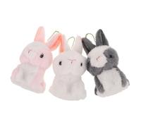 ibasenice 3 Mini Coniglio Peluche Portachiavi Accessori Zaino e Borsa Decorazione Casa e Charm Coniglio per Halloween e Back To School