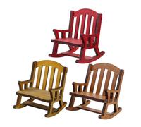 ibasenice 3 Miniature Wooden Rocking Chair Tiny Armchair Models For Dollhouse Decor For Fairy Gardens And Micro Landscape Scenes Wood Construction With Fine Craftsmanship