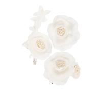 ibasenice 3 pezzi Fermagli per Capelli da Sposa con Fiori Eleganti Accessori Cerimonia Raffinati per Damigelle e Comunione Cerchietto Sposa Boho per Matrimonio e Servizio Fotografico