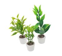 ibasenice 3 Pezzi Miniature Dollhouse Plants Artificial Potted Plants With Realistic Leaf Texture Compact Mini Flower Pots Decor For Dollhouse And Micro Landscape Ornaments