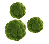 ibasenice 3 Pezzi Palla di Muschio Simulata Palline di Muschio Artificiale Finte Palline Topiarie Finto Muschio per Piante Arredamento di Muschio Finta Palla Artificiale Verde Plastica