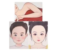 ibasenice 3 Pezzi Tavola per Esercitarsi nel Trucco Viso, Stencil per Pittura Viso Riutilizzabile in Plastica, Forma Realistica Volto Umano, Lavabile, per Principianti e Makeup Artist,