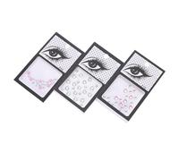 ibasenice 3 Set di Gemme per Viso Autoadesive in Resina Brillantini e Perline, Adesivi Decorativi per Occhi e Sopracciglia, Adatti per Giorno dei Morti e Make-up Festivo