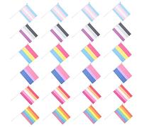 ibasenice 30 Pezzi Decorazione di mini bandiera bandiere della bandiera dell'orgoglio bandiere arcobaleno bandiere della stamina dell'orgoglio decorazioni per feste di striscioni poliestere