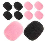 ibasenice 30 Pezzi Parabrezza Microfono Auricolare in Schiuma Bicolore Rosa e Nero, Rivestimento Protezione Microfono Cuffia, Filtro Antivento Portatile per Uso Professionale e Conferenze