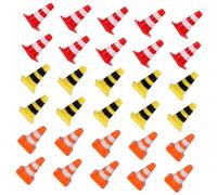 ibasenice 30pezzi Coni Stradali in Miniatura Barriera Stradale Giocattolo Segnali Stradali Giocattolo Rappresentazione di Segnaletica Stradale Ausili Didattici Scolastici per Educazione Ai t