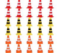 ibasenice 30pezzi Coni Stradali in Miniatura Pz Segnalini Stradali Giocattolo Blocchi Simulati Coni per Ragazzo Ragazza Ragazza Educativi Leggeri e Resistenti