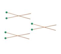 ibasenice 3paia Bacchette Per Percussione Legno Con Testa Verde Strumenti Musicali Per Glockenspiel Xilofono e Altri Strumenti Percussione Accessori Per Musicisti e Educazione Musicale