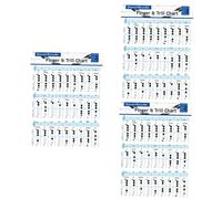 ibasenice 3pezzi Bass Recorder Chord Practice Chart Chord Guide for Recorder Finger Chart for Flute Clarinet Beginners