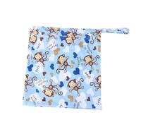 ibasenice 3pezzi Borsa Pannolini Riutilizzabile Con Cerniera e Maniglia Borsa Per Lavabile Con Design Monkeys Blu