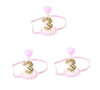 ibasenice 3pezzi Cappello Di Compleanno Con Glitter Per Accessorio Fotografico Festivo Design Rosa Per Terzo Compleanno Decorazione Divertente e Creativa