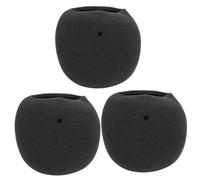 ibasenice 3pezzi Copertura Antivento Spugna Per Microfono Riduce Rumori Di Fondo e Vento Facile Da Montare Accessorio Per Ktv e Streaming