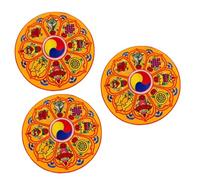 ibasenice 3pezzi Cuscino Per Ciotola Buddista Ricamato Accessorio Per Meditazione e Canto Design Elegante e Pratico Per Uso Quotidiano e Regali