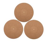 ibasenice 3pezzi Tappetini in Sughero Per Giradischi Mats Antirumore e Antistatici Per Vinili Dischi Resistenti e Pratici Per Migliorare Qualità Audio e Ridurre Rumori Di Fondo