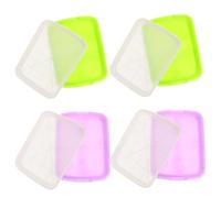 ibasenice 4 Impostato Vassoi Idroponici per Soilless con Rete Contenitori per Semi Soia Mung e Grano Kit per Coltivazione Domestica Colore Casuale Colore Casuale