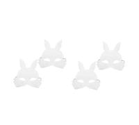 ibasenice 4 Maschera Coniglio Bianco Opaco PVC per Adulti Maschera da Dipingere Diy per Halloween Cosplay e Feste Coniglio Facile da Decorare e Indossare