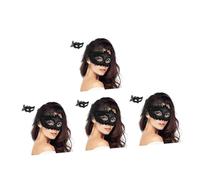 ibasenice 4 Maschera da Ballo per Maschera Farfalla Nera Plastica Accessorio Costume per Feste e Halloween Decorazione Elegante e Resistente