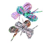 ibasenice 4 paia Lacci Scarpe Leopardo Catarifrangenti per Sneakers e Scarpe Sportive Casual Resistente e Colorato per Uso Quotidiano