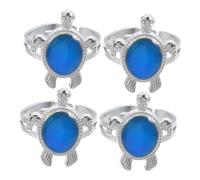 ibasenice 4 pezzi Anello a Forma di Testuggine Cambia Colore Sensibile alla Temperatura Unisex Anelli Umore per Adulti