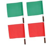 ibasenice 4 Pezzi bandiera dell'arbitro attrezzatura da calcio con bandiera guardalinee bandiere del piccolo sport piccola bandiera a mano bandiere che conducono la gara stoffa