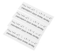 ibasenice 4 Pezzi Cartelli in Braille di Plastica Pvc Bianco per Persone Non Vedenti Etichette per Comunicazione Chiara e Lettura Precisa per Scuola e Casa