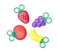 ibasenice 4 Pezzi Forbici di Sicurezza a Forma di Frutta Manico Ergonomico in Abs e Lame in Acciaio Inossidabile, Forniture Scolastiche Pratiche e Creative