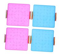 ibasenice 4 pezzi Geoboard Plastica Colorata Tavoletta Didattica Doppia Faccia Strumento Matematica Primaria per Apprendimento Geometria con Elastici Colore Casuale Colore Casuale