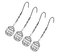 ibasenice 4 Pezzi mangiatoia per Uccelli Contenitore per mangime per Uccelli mangiatoie per Uccelli Metallici Alimentazione degli Uccelli sospesi in Metallo Fil di Ferro Nero