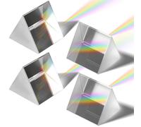 ibasenice 4 Pezzi Prisma e Prestazioni Ottiche Precise in Cristallo Triangolare Design Compatto per Esperimenti di Laboratorio e Insegnamento per Studenti e Ricercatori