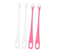 ibasenice 4 pezzi Spazzolino per Cani Portatile con Manico Antiscivolo per Pulizia Manuale dei Denti di Cani Strumento Sicuro per Igiene Orale e Prevenzione Malattie Gum