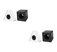 ibasenice 4 Pz Aste Microfoniche Triangolari Microfono Da Tavolo Bandiera Del Microfono Quadrato Stazione Di Bandiera Con Logo Quadrato Microfono Per Interviste Scrivania Piccolo Microfono