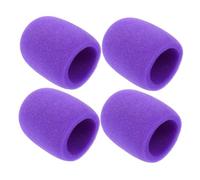 ibasenice 4 Pz copertura del microfono protezione del microfono parabrezza per microfono dell'auricolare copertura per microfono ktv cappuccio protettivo del microfono spugna Viola,porpora