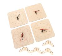 ibasenice 4 Set Orologio da Parete in Legno Non Verniciato per Kit con Quadrante e Silenzioso per attività Didattiche e Progetti Familiari Decorazione e Apprendimento