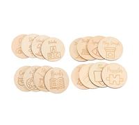ibasenice 48pezzi Etichette Rotonde Legno Per Contenitori Giocattoli Decorazioni Pratiche e Personalizzabili Per Asili e Nidi Per Organizzare e Decorare La Stanza Dei