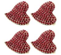 ibasenice 4pezzi Spilla Forma Di Cuore Strass Elegante e Luminosa Per Donare Un Tocco Di Romanticismo Ai Vestiti Accessori Da Donna Per Ogni Occasione