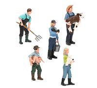 ibasenice 5 Miniature Contadini Modellini Simulazione Lifelike Decorazioni Educative per Casa Accessori e Resistenti per Giochi e Apprendimento Agricolo