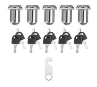 ibasenice 5 Pezzi Cabinet Cam Lock Serratura a Camma per Cassetta Postale e Armadio Ufficio, Lega di Zinco, Argento, Antiruggine, 103-25, per Cassette Postali Residenziali e Armadi Ufficio