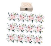 ibasenice 50 Pezzi Carte Consigli e Auguri per Shower con Scatola in Legno Floreale, Facile da Usare, Valore Sentimentale per Nuovi Genitori e Feste Natalizie